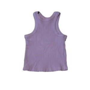 COTTON ON Little Girls Eleanor Tank Purple Ribbed Tank Top Size 4